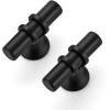 imageRavinte 10 Pack 1012 Inch Cabinet Pulls Kitchen Cupboard Handles with Round Base Matte Black Drawer Pulls Cabinet Handles 1012quot Length8quot Hole Center5