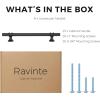 imageRavinte 10 Pack 1012 Inch Cabinet Pulls Kitchen Cupboard Handles with Round Base Matte Black Drawer Pulls Cabinet Handles 1012quot Length8quot Hole Center25