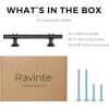 imageRavinte 10 Pack 1012 Inch Cabinet Pulls Kitchen Cupboard Handles with Round Base Matte Black Drawer Pulls Cabinet Handles 1012quot Length8quot Hole Center25