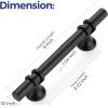 imageRavinte 10 Pack 1012 Inch Cabinet Pulls Kitchen Cupboard Handles with Round Base Matte Black Drawer Pulls Cabinet Handles 1012quot Length8quot Hole Center15