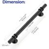 imageRavinte 10 Pack 1012 Inch Cabinet Pulls Kitchen Cupboard Handles with Round Base Matte Black Drawer Pulls Cabinet Handles 1012quot Length8quot Hole Center5