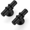 imageRavinte 10 Pack 1012 Inch Cabinet Pulls Kitchen Cupboard Handles with Round Base Matte Black Drawer Pulls Cabinet Handles 1012quot Length8quot Hole Center15