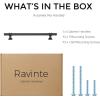 imageRavinte 10 Pack 1012 Inch Cabinet Pulls Kitchen Cupboard Handles with Round Base Matte Black Drawer Pulls Cabinet Handles 1012quot Length8quot Hole Center5