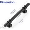 imageRavinte 10 Pack 1012 Inch Cabinet Pulls Kitchen Cupboard Handles with Round Base Matte Black Drawer Pulls Cabinet Handles 1012quot Length8quot Hole Center5
