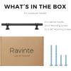 imageRavinte 10 Pack 1012 Inch Cabinet Pulls Kitchen Cupboard Handles with Round Base Matte Black Drawer Pulls Cabinet Handles 1012quot Length8quot Hole Center5