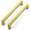 imageRavinte 10 Pack 712 Inch Kitchen Square Cabinet Handles Brushed Brass Pulls Kitchen Cabinet Hardware Handles for Cupboard Drawer PullsBrushed Brass