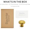 imageRavinte 30 Pack 114 inch Matte Black Zinc EuroStyle Cabinet Knobs Drawer Pulls ampamp Door HandlesBrushed Brass