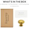 imageRavinte 30 Pack 114 inch Matte Black Zinc EuroStyle Cabinet Knobs Drawer Pulls ampamp Door HandlesBrushed Brass