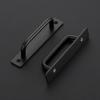 imageRavinte Barn Door Handles 8 Pack Sliding Door Handle 75quot Hole Center Barn Door Handles Black Cabinet Handles Door Pull Handle Zinc Alloy Door Pulls with Plate for Sliding Closet Door Handle8