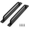imageRavinte Barn Door Handles 8 Pack Sliding Door Handle 75quot Hole Center Barn Door Handles Black Cabinet Handles Door Pull Handle Zinc Alloy Door Pulls with Plate for Sliding Closet Door Handle8