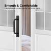 imageRavinte Barn Door Handles 8 Pack Sliding Door Handle 75quot Hole Center Barn Door Handles Black Cabinet Handles Door Pull Handle Zinc Alloy Door Pulls with Plate for Sliding Closet Door Handle8