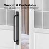 imageRavinte Barn Door Handles 8 Pack Sliding Door Handle 75quot Hole Center Barn Door Handles Black Cabinet Handles Door Pull Handle Zinc Alloy Door Pulls with Plate for Sliding Closet Door Handle4