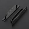 imageRavinte Barn Door Handles 8 Pack Sliding Door Handle 75quot Hole Center Barn Door Handles Black Cabinet Handles Door Pull Handle Zinc Alloy Door Pulls with Plate for Sliding Closet Door Handle8