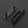 imageRavinte Barn Door Handles 8 Pack Sliding Door Handle 75quot Hole Center Barn Door Handles Black Cabinet Handles Door Pull Handle Zinc Alloy Door Pulls with Plate for Sliding Closet Door Handle4