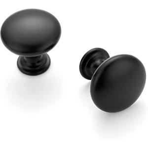 imageRavinte 10 Pack Brushed Nickel Round Zinc Cabinet Knobs for Kitchen Bathroom Closet Dresser CabinetsBlack