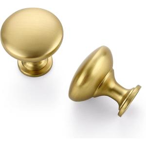 imageRavinte 10 Pack Brushed Nickel Round Zinc Cabinet Knobs for Kitchen Bathroom Closet Dresser CabinetsGold
