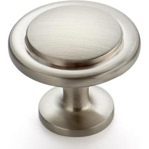 imageRavinte 30 Pack 114 inch Matte Black Zinc EuroStyle Cabinet Knobs Drawer Pulls ampamp Door HandlesBrushed Nickel