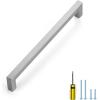 imageRavinte 1 Pack Stainless Steel 845 Inch Cabinet Pulls Brushed Nickel Kitchen Cabinet Handles Square Kitchen Hardware for Cabinet Come with Screwdriver1