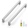 imageRavinte 1 Pack Stainless Steel 845 Inch Cabinet Pulls Brushed Nickel Kitchen Cabinet Handles Square Kitchen Hardware for Cabinet Come with Screwdriver10