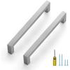 imageRavinte 1 Pack Stainless Steel 845 Inch Cabinet Pulls Brushed Nickel Kitchen Cabinet Handles Square Kitchen Hardware for Cabinet Come with Screwdriver15