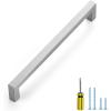 imageRavinte 1 Pack Stainless Steel 845 Inch Cabinet Pulls Brushed Nickel Kitchen Cabinet Handles Square Kitchen Hardware for Cabinet Come with Screwdriver1