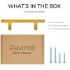 imageRavinte 30 Pack 5 Cabinet Pulls Brushed Nickel Stainless Steel Kitchen Drawer Pulls Cabinet Handles 3quot Hole CenterBrushed Brass