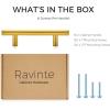 imageRavinte 30 Pack 5 Cabinet Pulls Brushed Nickel Stainless Steel Kitchen Drawer Pulls Cabinet Handles 3quot Hole CenterBrushed Brass