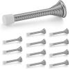 imageRavinte Door Stoppers 12 Pack Spring Door Stops with Rubber Bumper Satin Nickel Door Stoppers for Bottom of DoorSatin Nickel