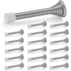 imageRavinte Door Stoppers 12 Pack Spring Door Stops with Rubber Bumper Satin Nickel Door Stoppers for Bottom of DoorSatin Nickel