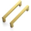 imageRavinte 30 Pack 5 Inch Kitchen Square Cabinet Handles Matte Black Pulls Drawer Hardware for Cabinets CupboardBrushed Brass