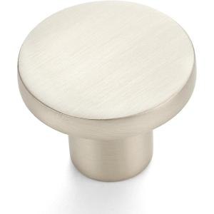 imageRavinte 10 Pack Matte Black Cabinet and Drawer Knobs  115 Inch Round Pulls for Kitchen Dressers and ClosetsBrushed Nickel