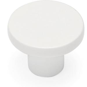 imageRavinte 10 Pack Matte Black Cabinet and Drawer Knobs  115 Inch Round Pulls for Kitchen Dressers and ClosetsWhite