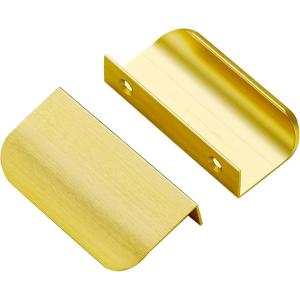 imageRavinte 15 Pack Finger Pulls for Cabinets 76mm3in Hole Center Tab Cabinet Handle Gold Finger Edge Pulls Concealed Handles for Kitchen Drawer Finger Cabinet Pulls 102mm402in Length5