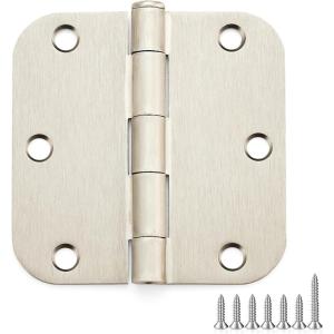 imageRavinte 18 Pack Matte Black Door Hinges 35quotx 35quot Door Hardware Controls Rounded 58quot Radius Corners Interior Door Hinges Steel Bifold Residential Standard Black Hinges 35quot for Interior DoorsSatin Nickel
