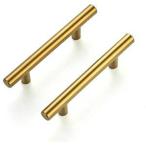 imageRavinte 25 Pack 5 Cabinet Pulls Brushed Nickel Stainless Steel Kitchen Drawer Pulls Cabinet Handles 3quot Hole CenterBrushed Brass