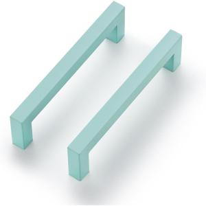 imageRavinte 30 Pack 5 Inch Kitchen Square Cabinet Handles Matte Black Pulls Drawer Hardware for Cabinets CupboardGreen