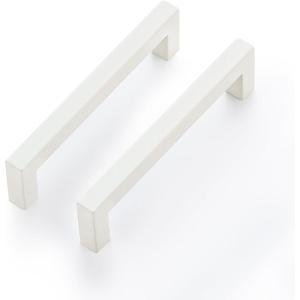 imageRavinte 30 Pack 5 Inch Kitchen Square Cabinet Handles Matte Black Pulls Drawer Hardware for Cabinets CupboardWhite