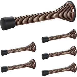 imageRavinte Door Stoppers 12 Pack Spring Door Stops with Rubber Bumper Satin Nickel Door Stoppers for Bottom of DoorOil Rubbed Bronze