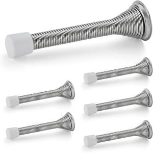 imageRavinte Door Stoppers 12 Pack Spring Door Stops with Rubber Bumper Satin Nickel Door Stoppers for Bottom of DoorSatin Nickel