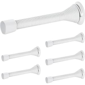 imageRavinte Door Stoppers 12 Pack Spring Door Stops with Rubber Bumper Satin Nickel Door Stoppers for Bottom of DoorWhite