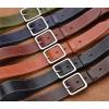 imageMens Genuine Leather Belts with Solid Brass Gold Buckle TopGrain One Piece Leather Dress Casual Belts For MenSilver Buckle S Tan