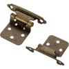 imageRavinte 12 Overlay Cabinet Hinges  30 Pack 15 Pairs Black SemiConcealed Face Mount Hardware  SelfClosing Decorative Kitchen Cupboard Hinges With Door BumpersAntique Brass
