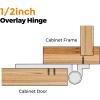 imageRavinte 12 Overlay Cabinet Hinges  30 Pack 15 Pairs Black SemiConcealed Face Mount Hardware  SelfClosing Decorative Kitchen Cupboard Hinges With Door BumpersPolished Chrome