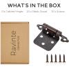 imageRavinte 12 Overlay Cabinet Hinges  30 Pack 15 Pairs Black SemiConcealed Face Mount Hardware  SelfClosing Decorative Kitchen Cupboard Hinges With Door BumpersAntique Copper