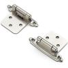 imageRavinte 12 Overlay Cabinet Hinges  30 Pack 15 Pairs Black SemiConcealed Face Mount Hardware  SelfClosing Decorative Kitchen Cupboard Hinges With Door BumpersSatin Nickel