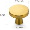imageRavinte 25 Pack Drawer Pulls 114 Inch Kitchen Cabinet Knobs Solid Round Dresser Drawer Knobs Matte Black Dresser Knobs Drawer Knobs Simple Cabinet Hardware for Cupboard Drawer PullsBrushed Brass