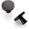 imageRavinte 25 Pack Drawer Pulls 114 Inch Kitchen Cabinet Knobs Solid Round Dresser Drawer Knobs Matte Black Dresser Knobs Drawer Knobs Simple Cabinet Hardware for Cupboard Drawer PullsOil Rubbed Bronze