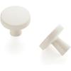imageRavinte 25 Pack Drawer Pulls 114 Inch Kitchen Cabinet Knobs Solid Round Dresser Drawer Knobs Matte Black Dresser Knobs Drawer Knobs Simple Cabinet Hardware for Cupboard Drawer PullsWhite