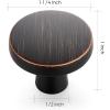 imageRavinte 25 Pack Drawer Pulls 114 Inch Kitchen Cabinet Knobs Solid Round Dresser Drawer Knobs Matte Black Dresser Knobs Drawer Knobs Simple Cabinet Hardware for Cupboard Drawer PullsOil Rubbed Bronze