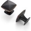 imageRavinte 25 Pack Matte Black Kitchen Cabinet Square Knob Single Hole Cabinet Hardware for Dresser Drawer Pulls and KnobsOil Rubbed Bronze